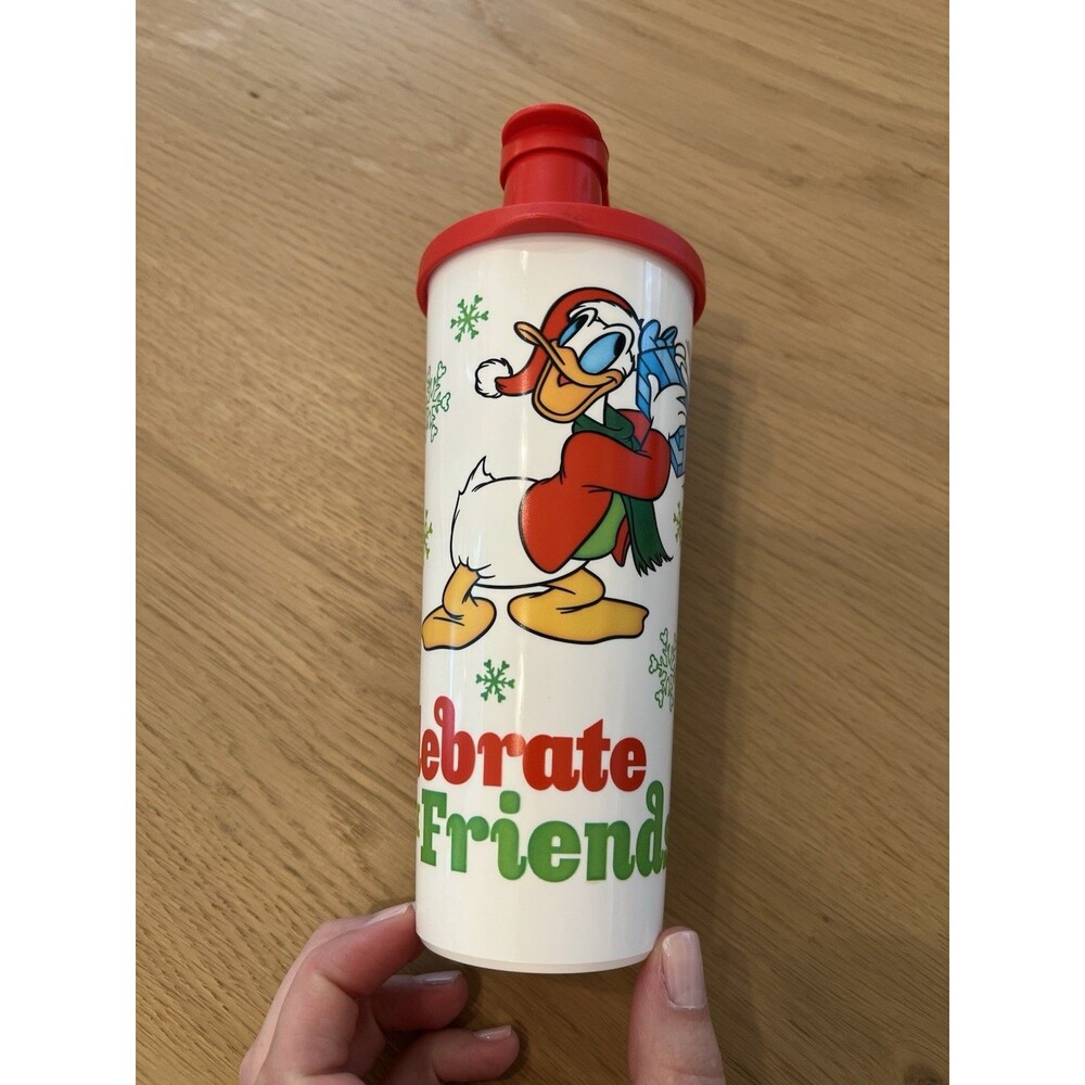 Tupperware Disney Mickey & Donald Holiday Celebrate Friends Flip Top Tumbler